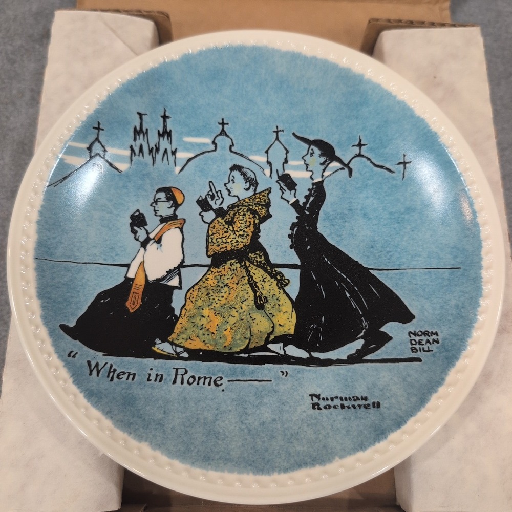 Norman Rockwell When in Rome Limited Edition Collector Plate Newell Pottery - Picture 1 of 6